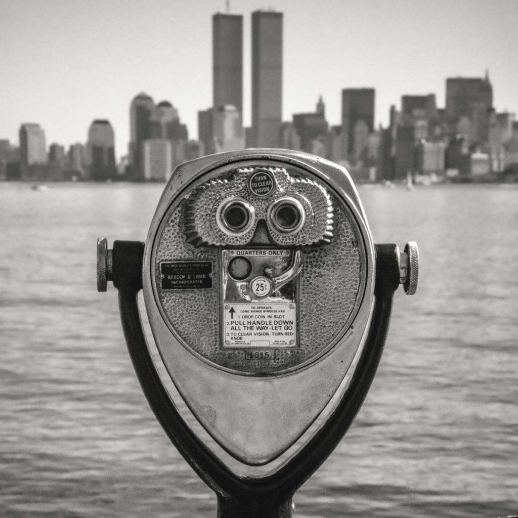 New York spyglass binoculars on Liberty Island